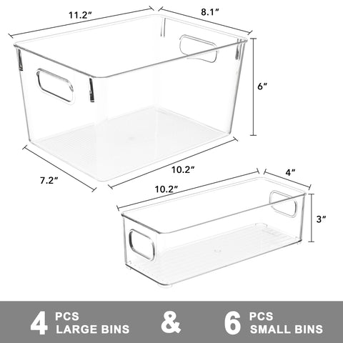 Tiawudi large bin close-up handle for easy lifting and faster shelf access