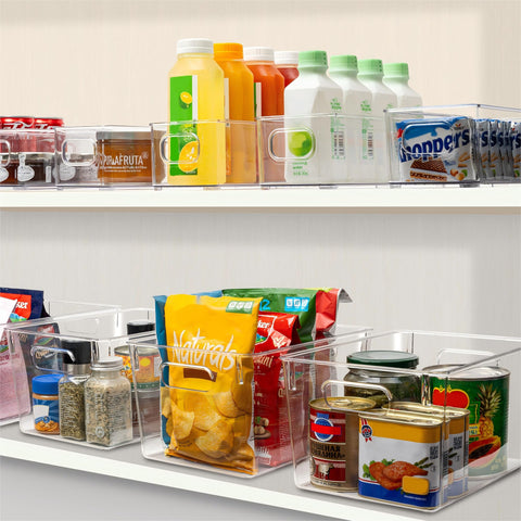 Tiawudi bins next to pantry staples showing scale and space-saving benefit