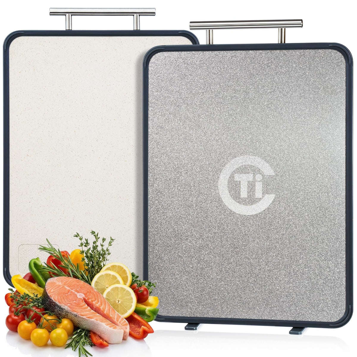 Tibbicc front view showing full dual-sided board and packaging, highlights versatile design