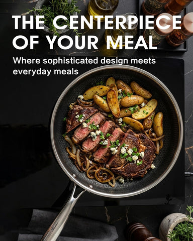 Tibbicc frying pan in a kitchen lifestyle scene showing everyday versatility