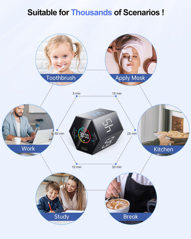 Ticktime cube next to cooking ingredients showing precise timing for kitchen tasks
