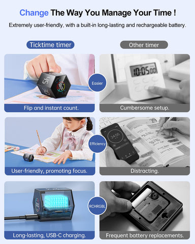 Ticktime magnetic back attached to metal surface for hands-free placement and visibility