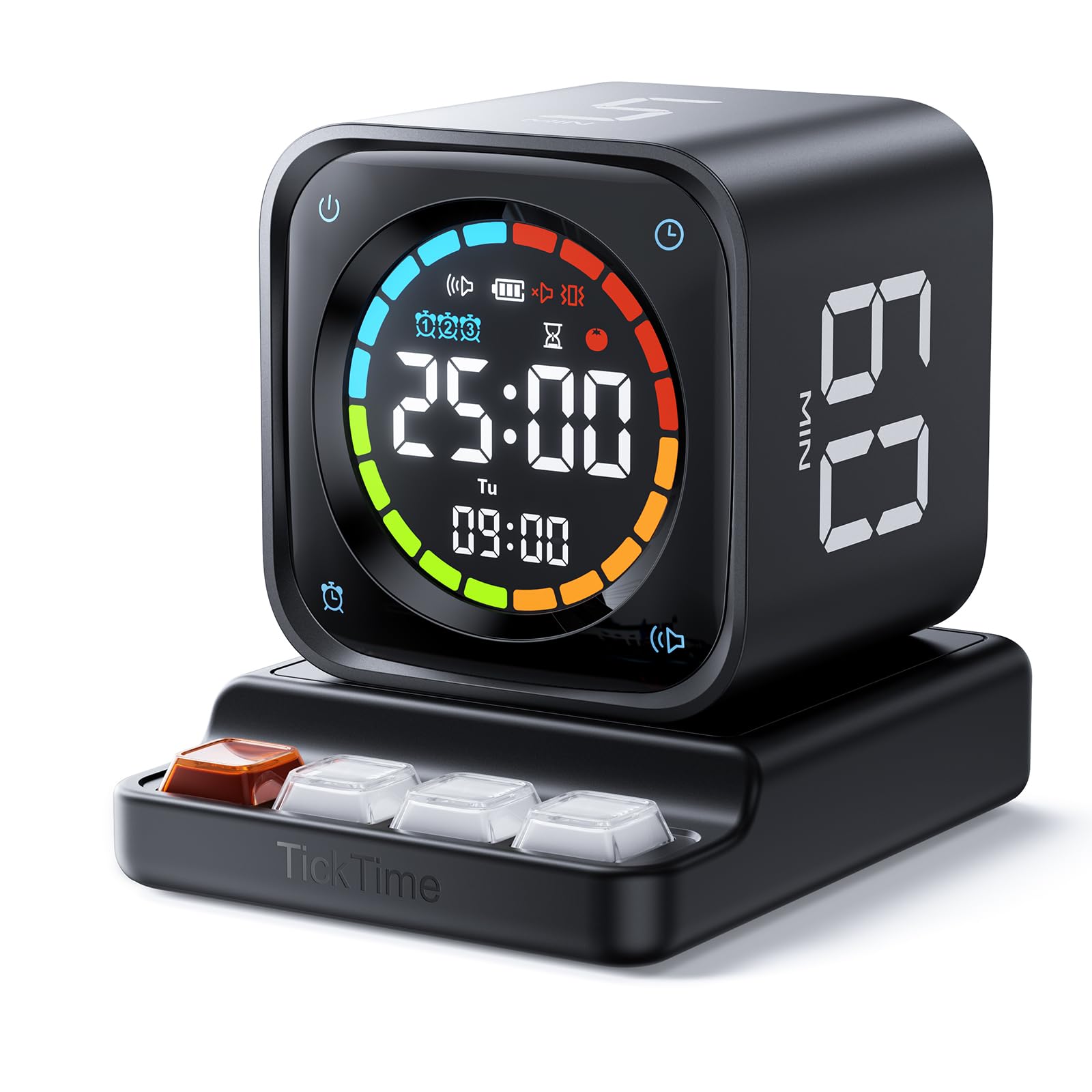 Ticktime TK3 front display showing active countdown for quick focus