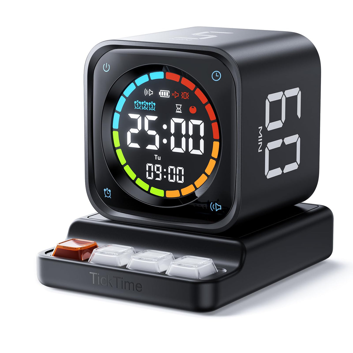 Ticktime TK3 front display showing active countdown for quick focus
