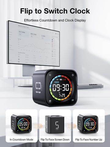 Ticktime TK3 seated on charging base with USB-C cable for easy recharging