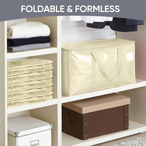 TICONN lifestyle shot with bedding packed to show home organization and seasonal storage benefit