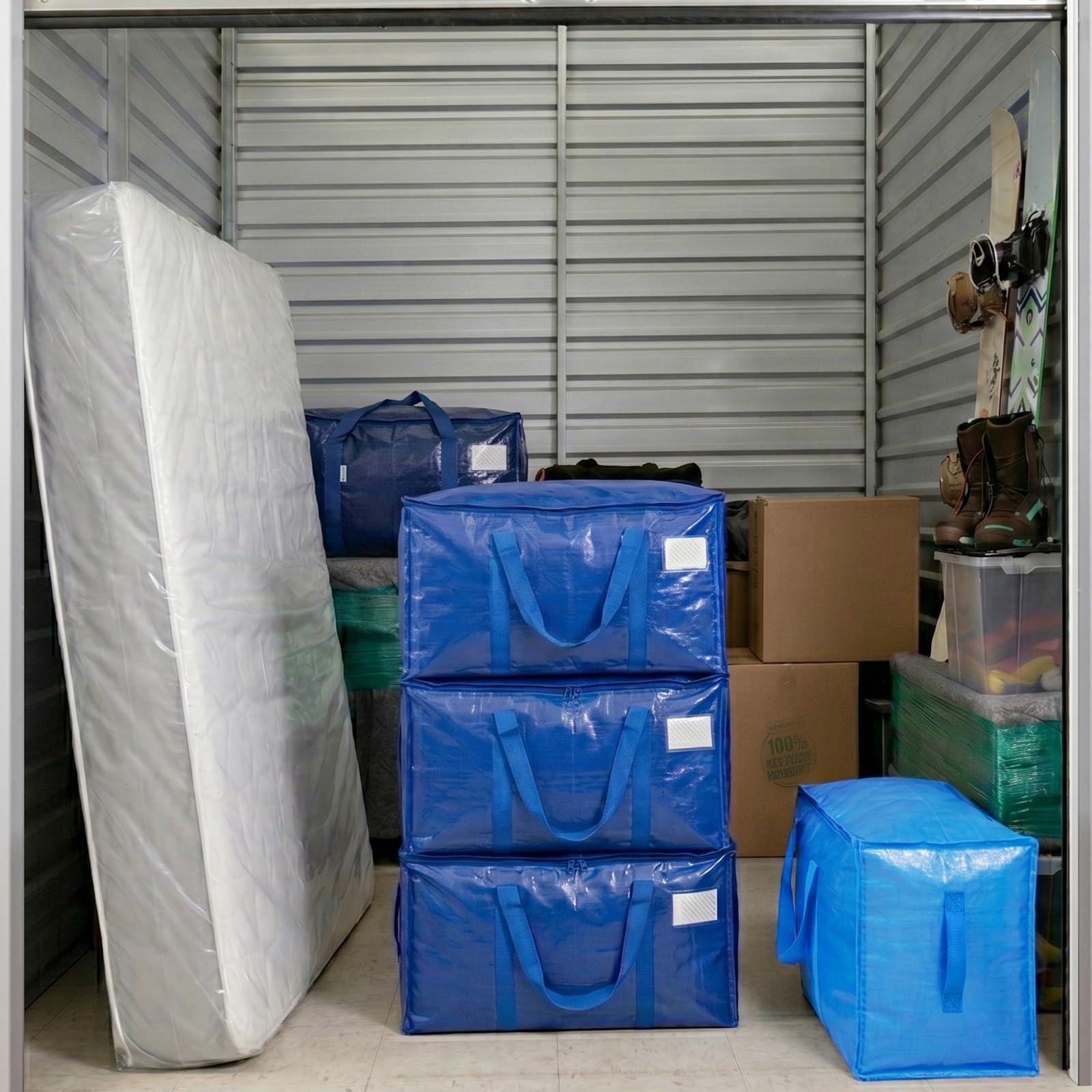 TICONN bag filled with bedding demonstrating high capacity and space-saving packing benefit