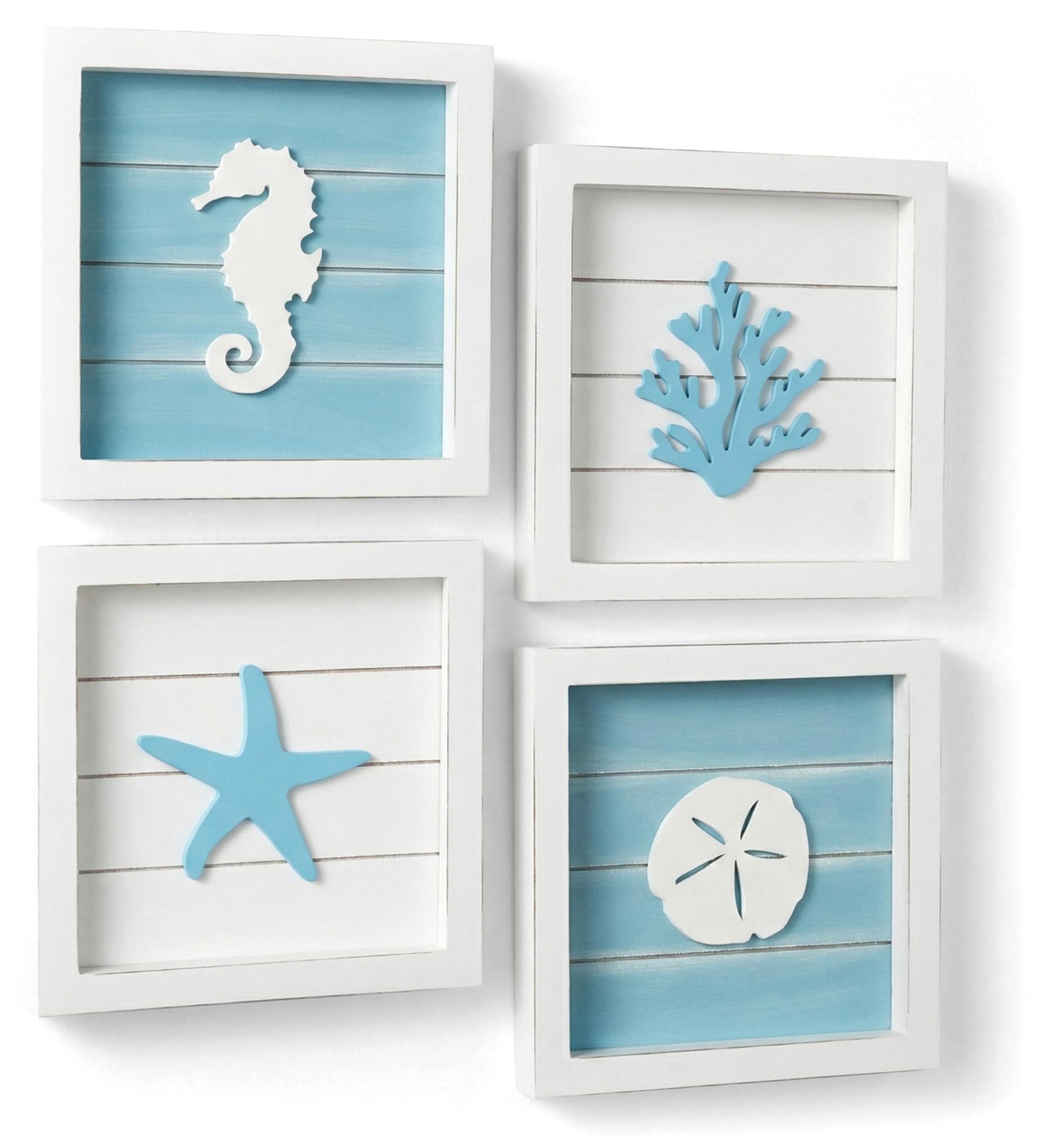 Tide and Tales front view of framed set shows cohesive beach decor benefit