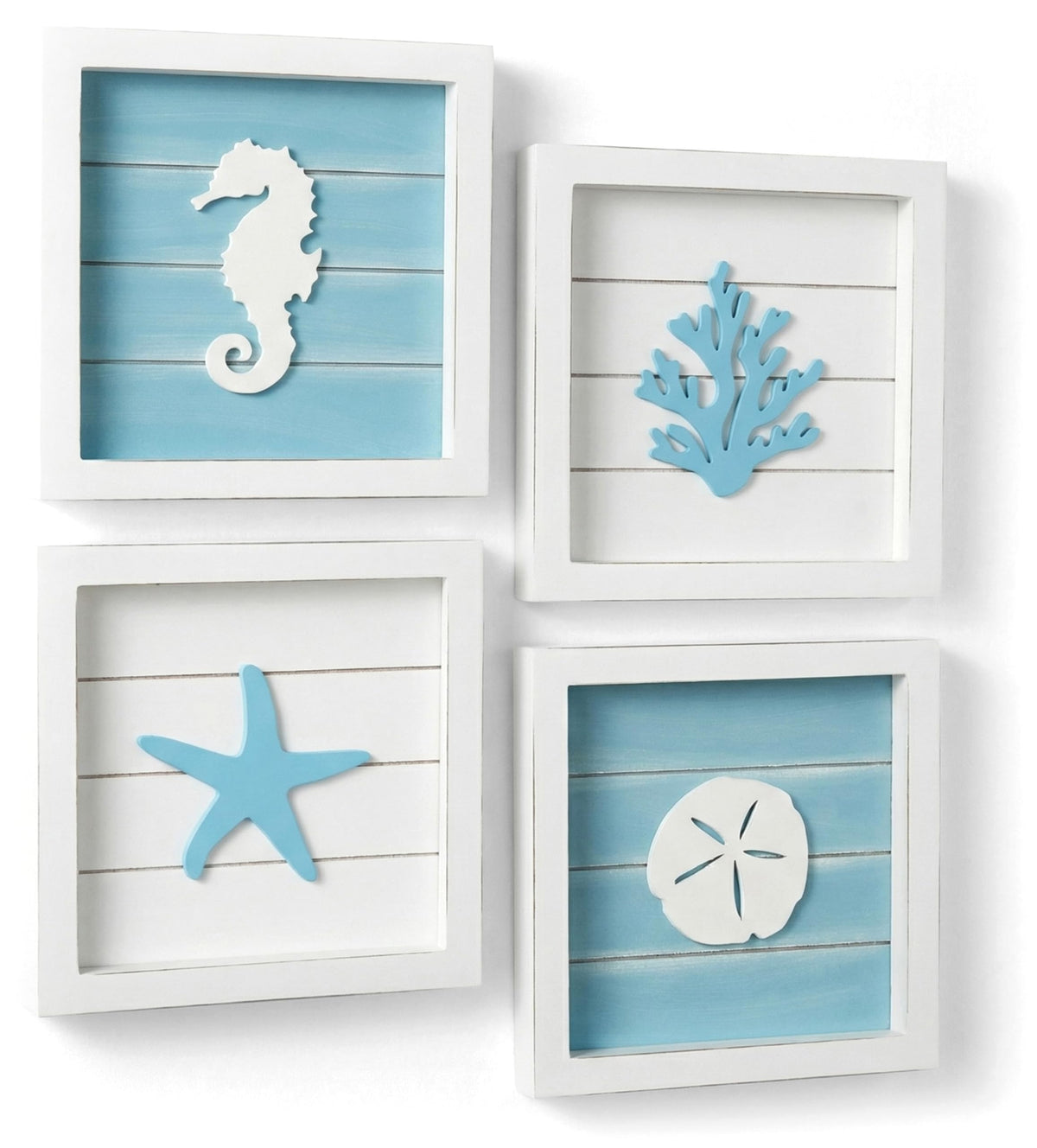 Tide and Tales front view of framed set shows cohesive beach decor benefit