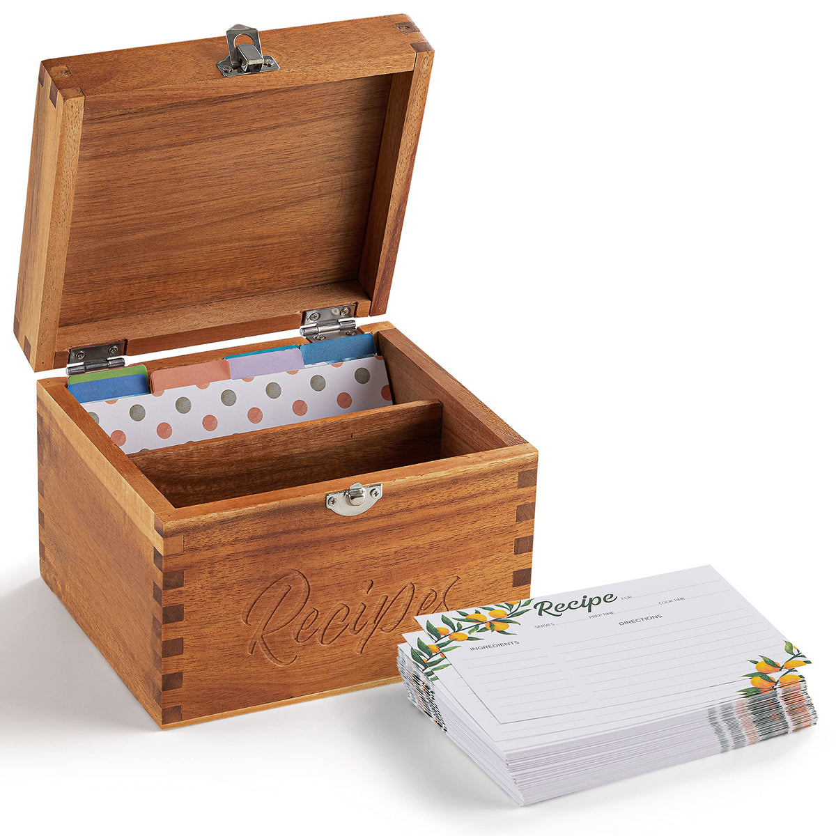 Tidita acacia box front view showing neat storage and elegant design