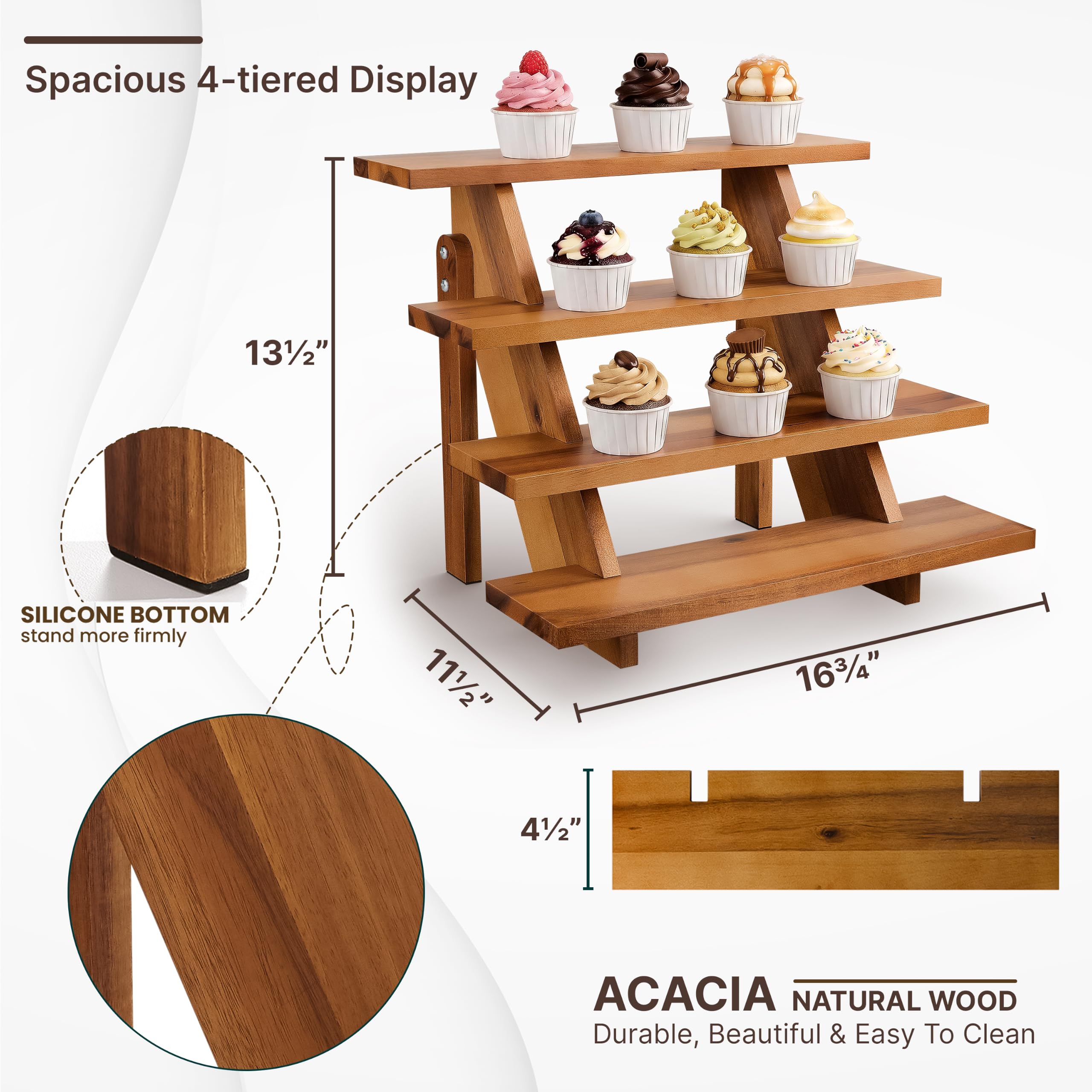 Tidita close-up of acacia grain and protective finish highlighting durable quality