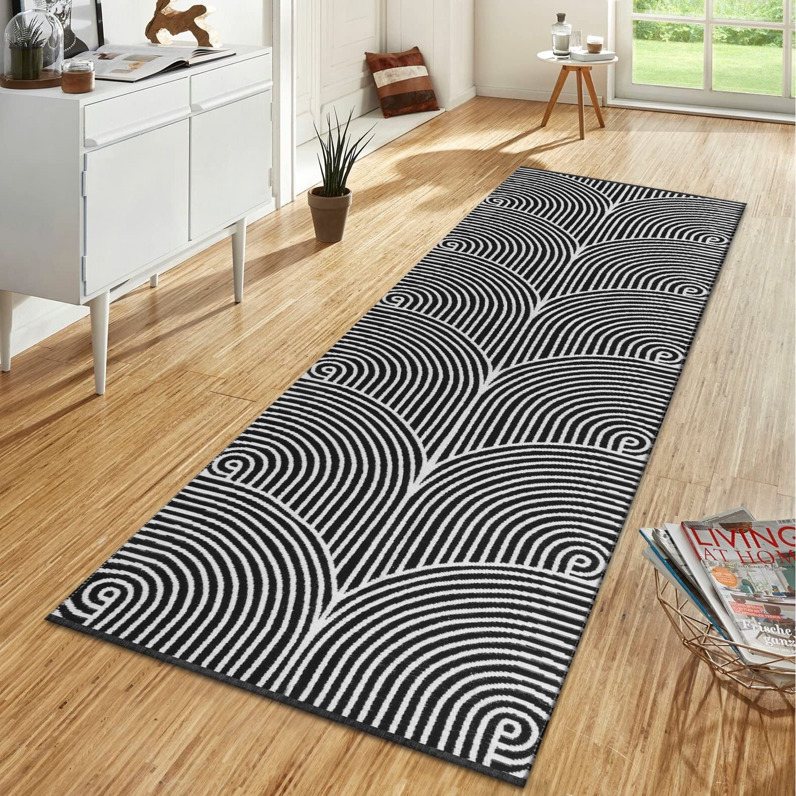 Tiffasea runner next to shoes showing true 2x6 size and scale benefit