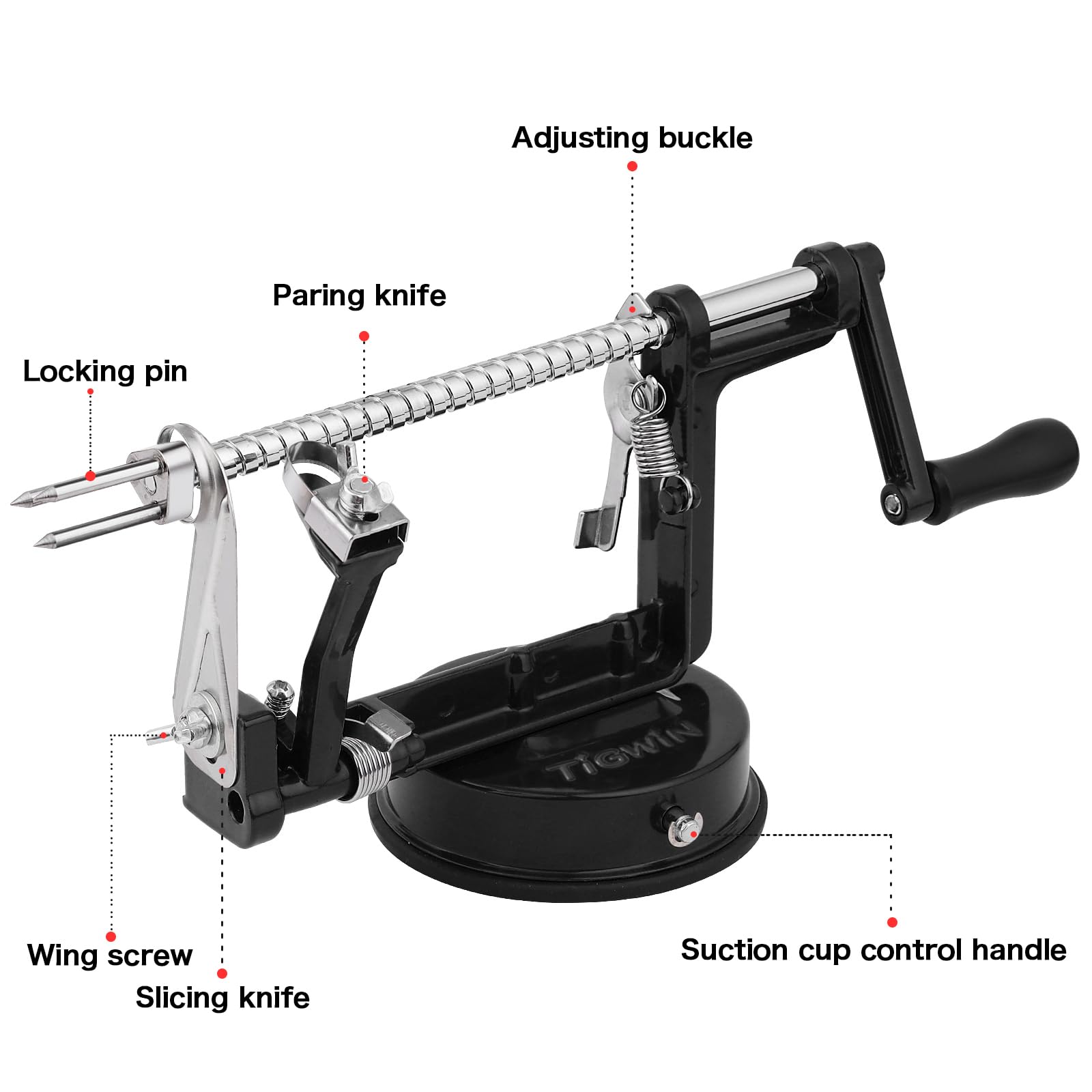 tigwin detailed suction base securing unit to countertop for stable one-handed use