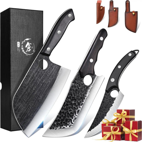 TIJERAS cleaver front view showing blade profile and strength benefit