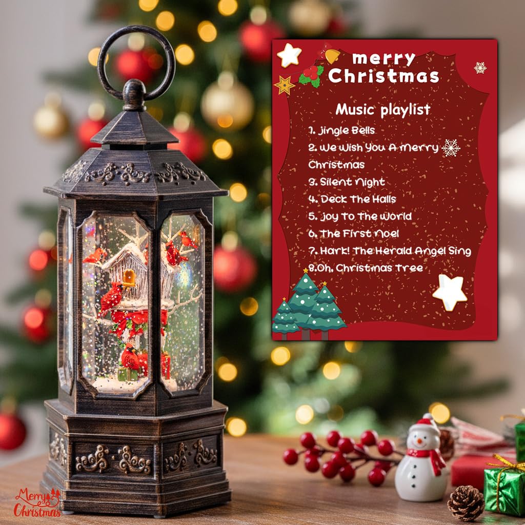 TIJNN ambient mantel display with lantern for instant festive room atmosphere