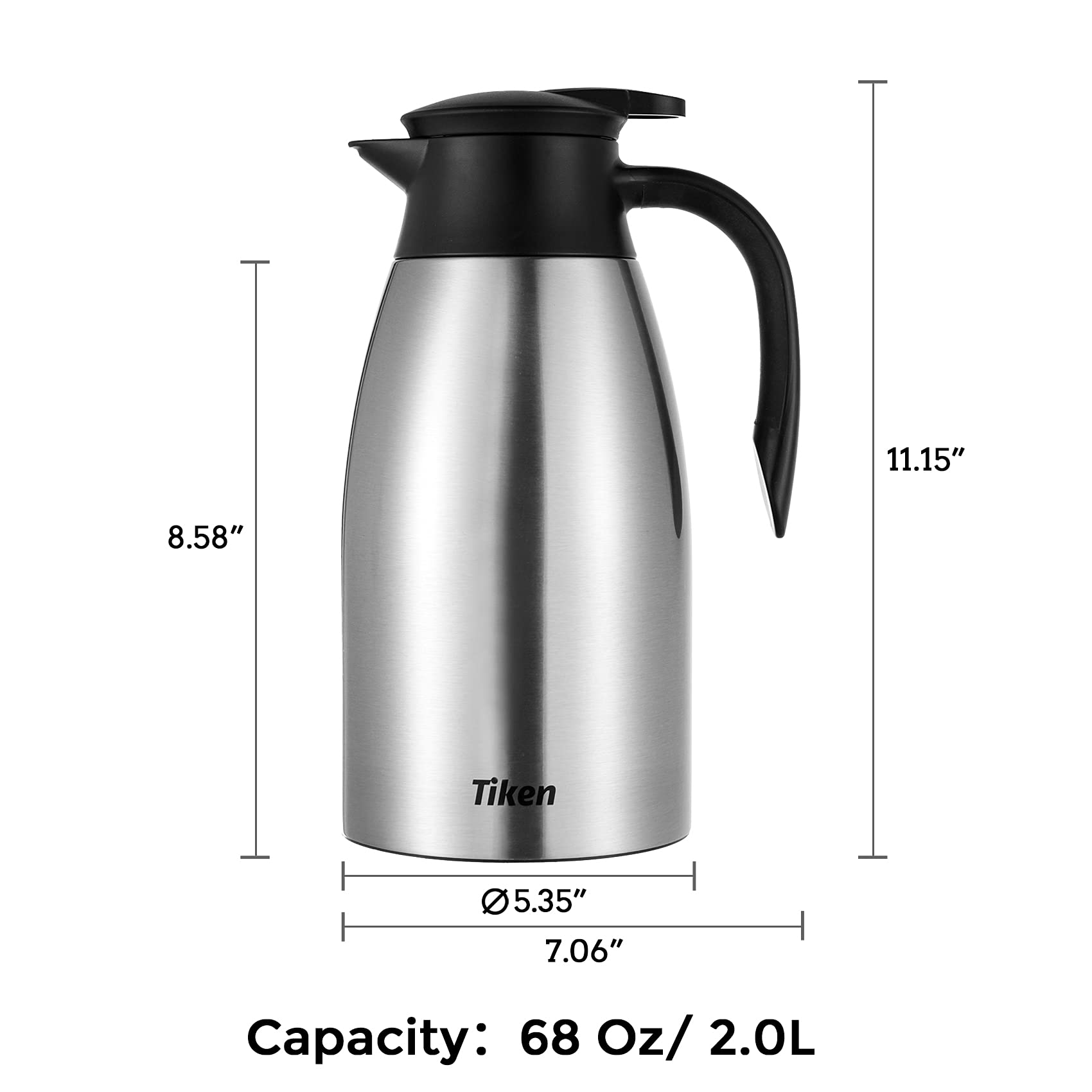 Tiken carafe spout close-up highlighting groove spout and drip-proof design