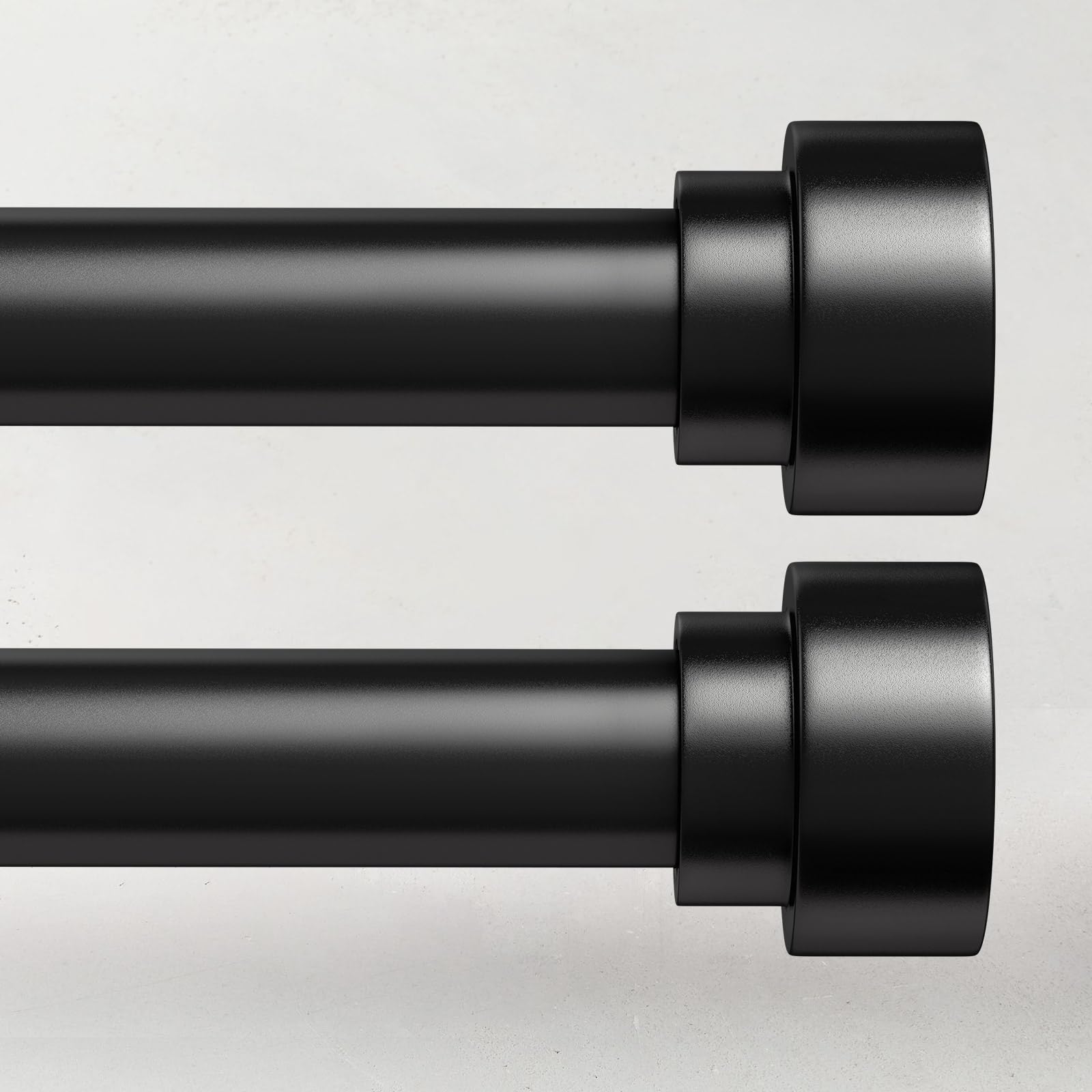 Time Forest front view installed curtain rod shows clean modern look and sturdy support