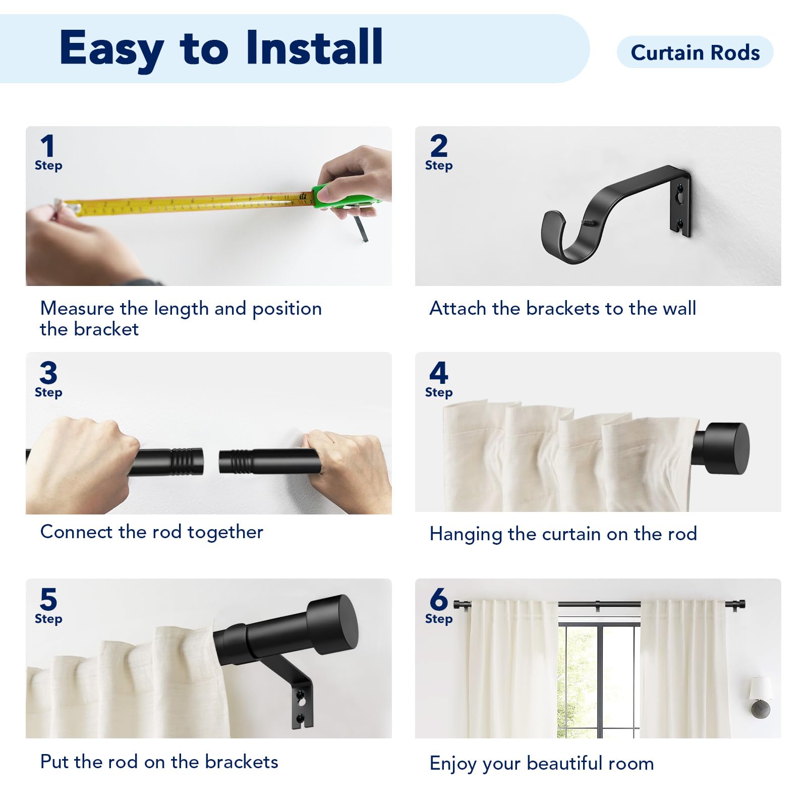 Time Forest rod with grommet curtain illustrating compatibility and smooth sliding