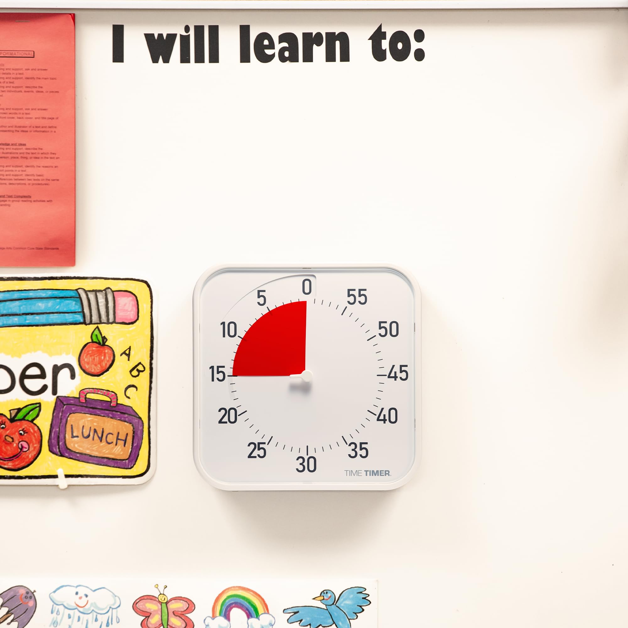 Time Timer with Next Steps dry-erase card supporting routines