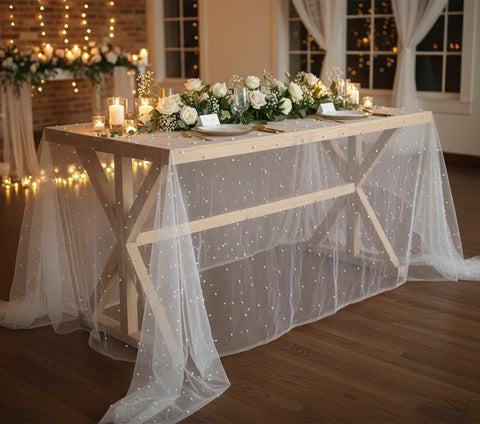 TIMECOSY runner on decorated wedding table demonstrating layered styling benefit