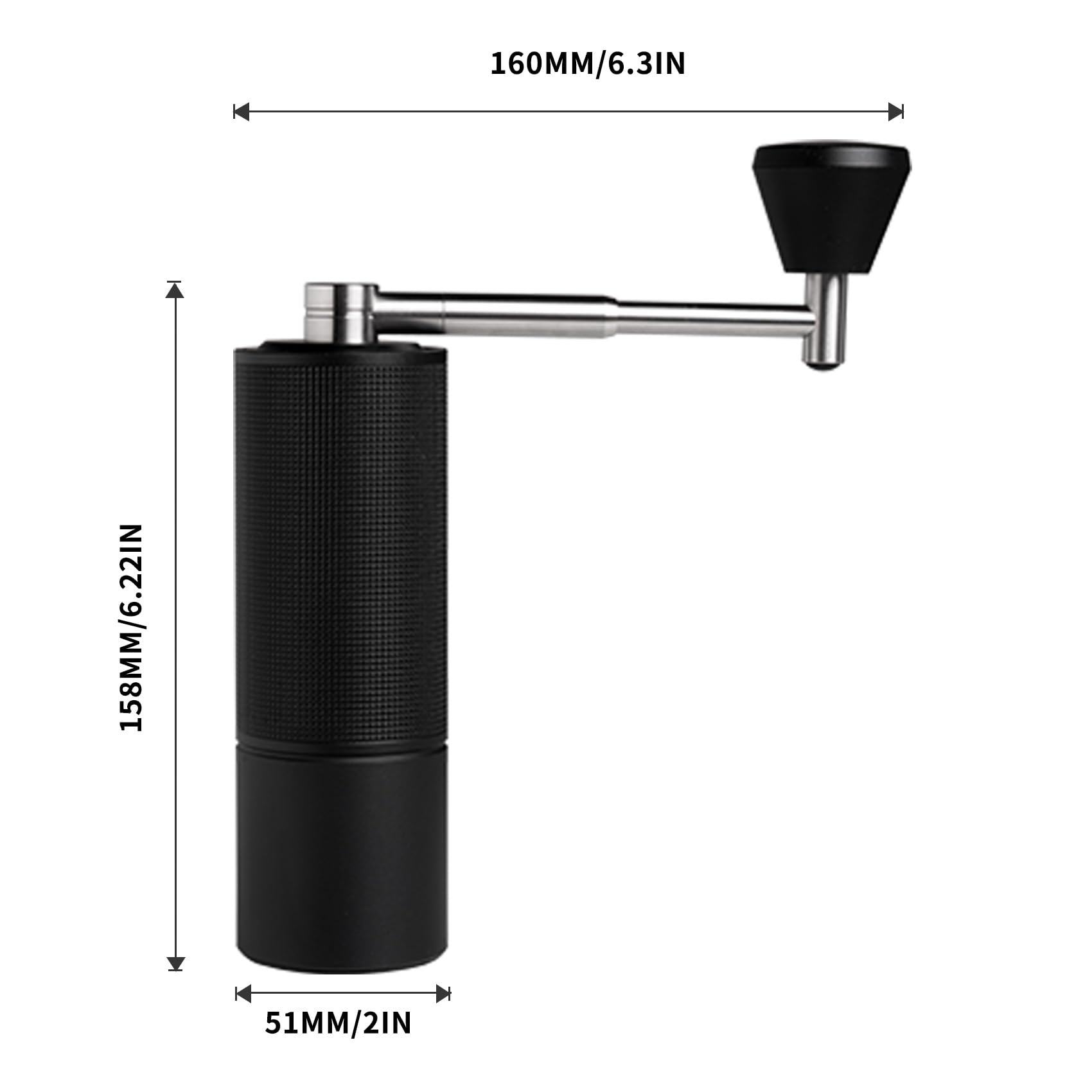TIMEMORE adjustment nut detail showing 36‑step control for precise grind settings