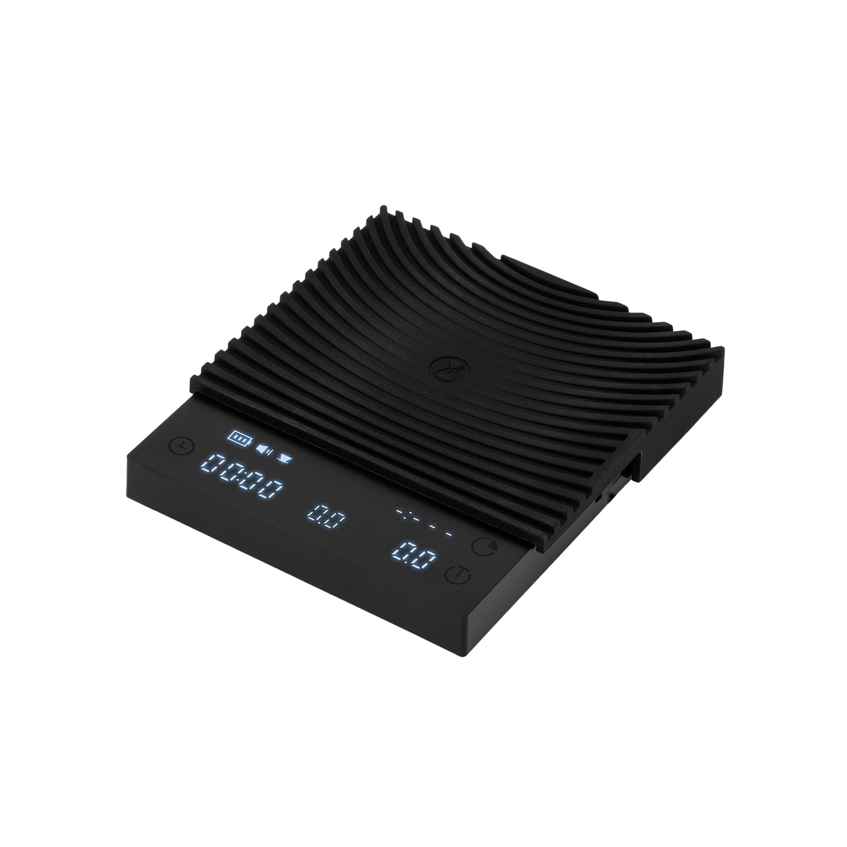 TIMEMORE front view showing slim black scale and benefits of compact precision