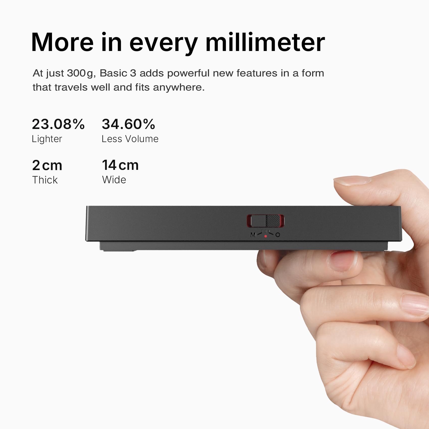 TIMEMORE thin side profile illustrating portable design benefit