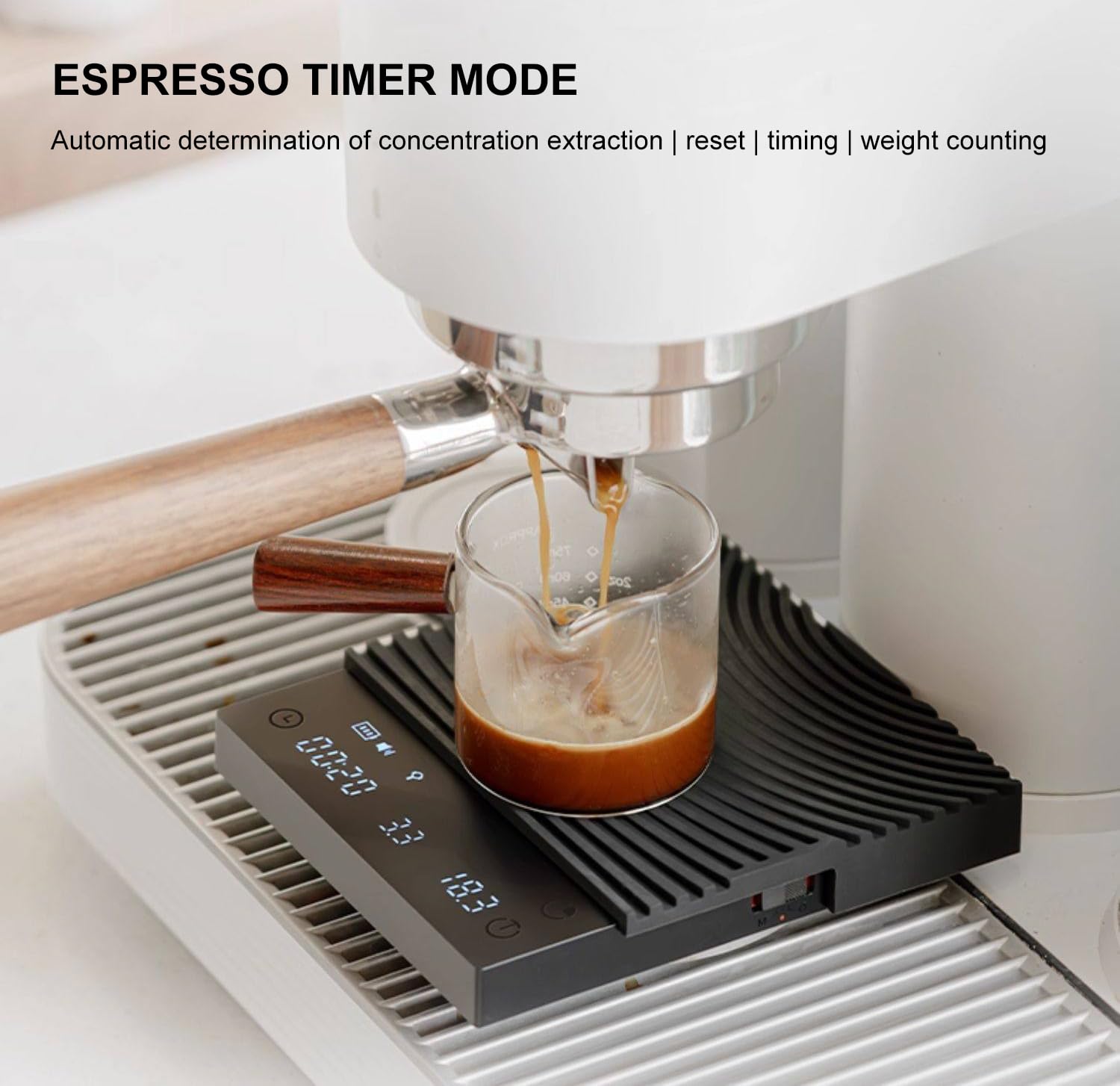 TIMEMORE Black Mirror in kitchen lifestyle scene showing integration into daily coffee routine