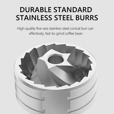 TIMEMORE Chestnut C2 top view open to reveal CNC-cut stainless steel burrs for consistent grinds