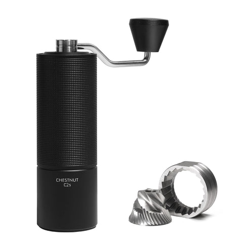 TIMEMORE chestnut C2S front view showing compact grinder and sleek finish, durable design benefit