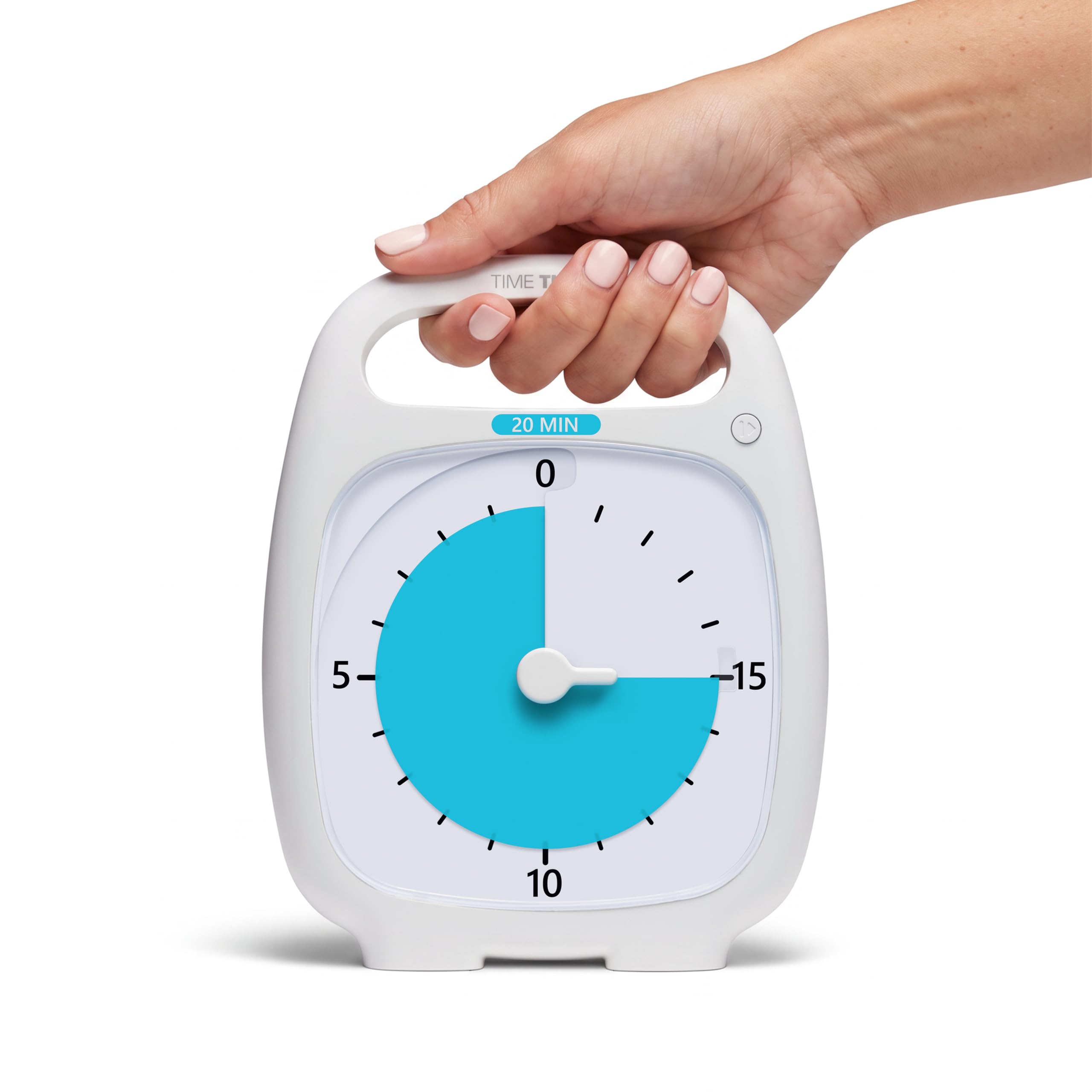 TIME TIMER front view showing clear red disk and easy reading benefit