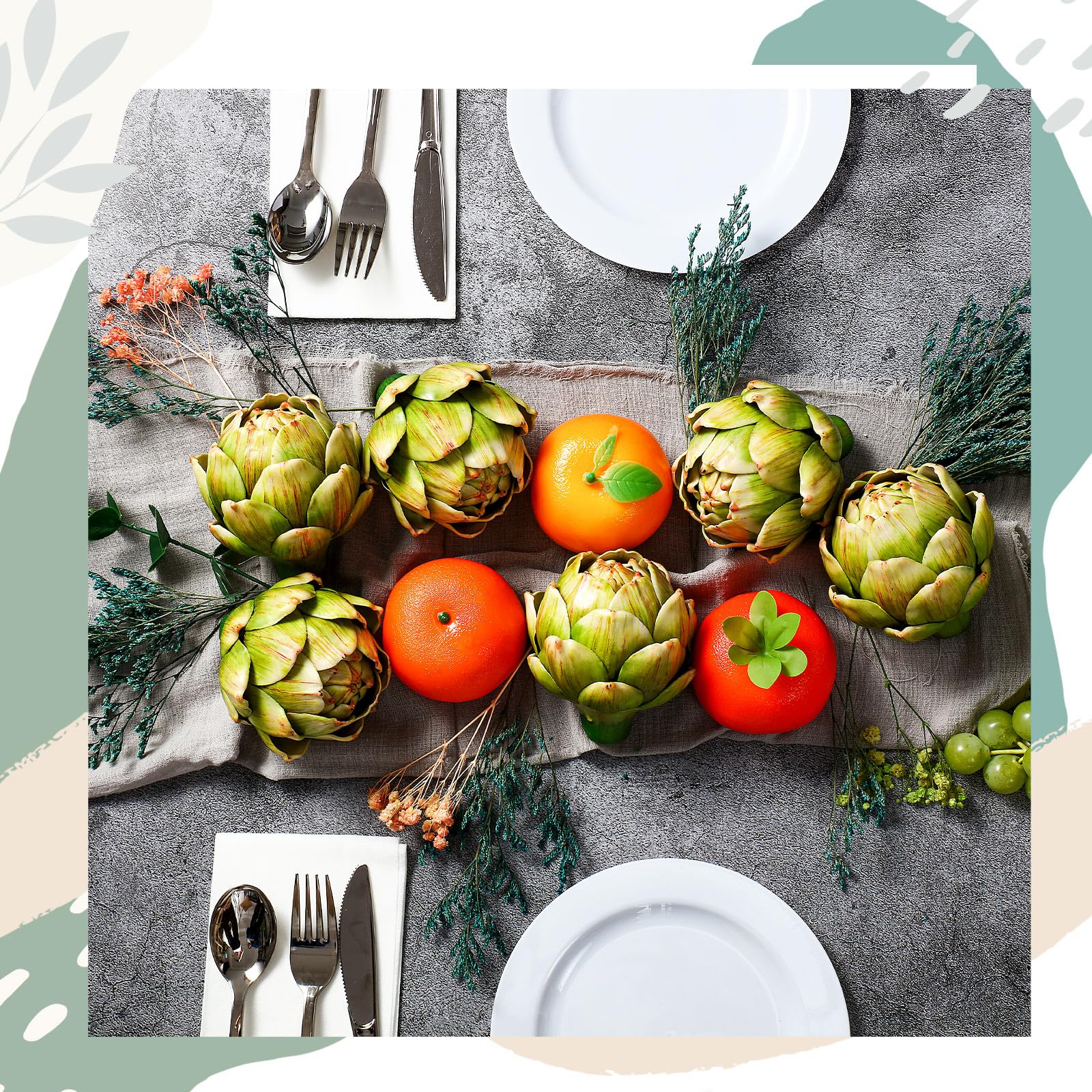 Timgle artichokes used as photography prop delivering consistent color for shoots benefit