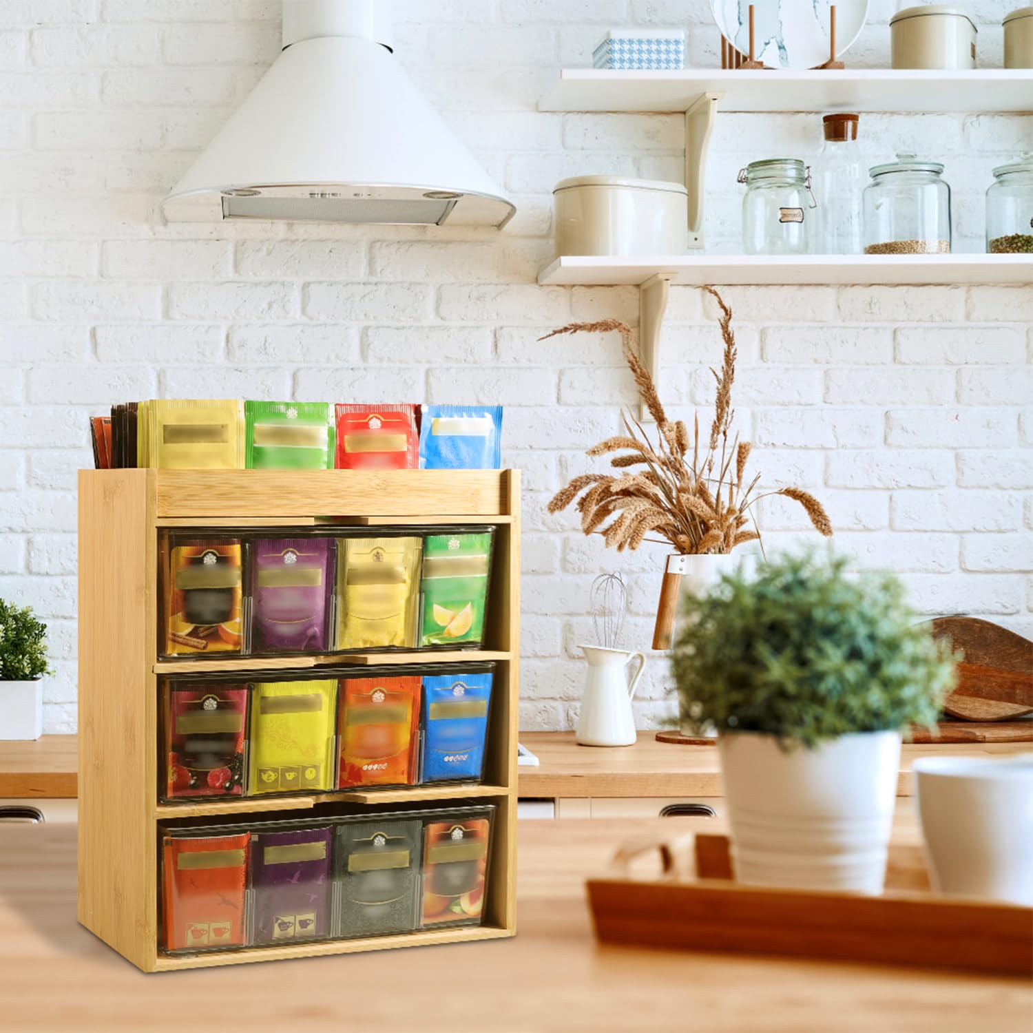 TIMIEEYA on kitchen counter demonstrating tidy storage and easy access