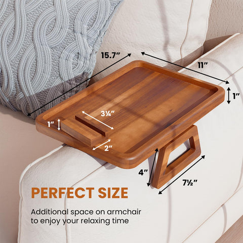 Tinamo close up acacia wood grain detail highlighting durable finish