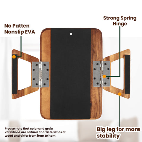 TINAMO folding legs shown deployed for added tray stability