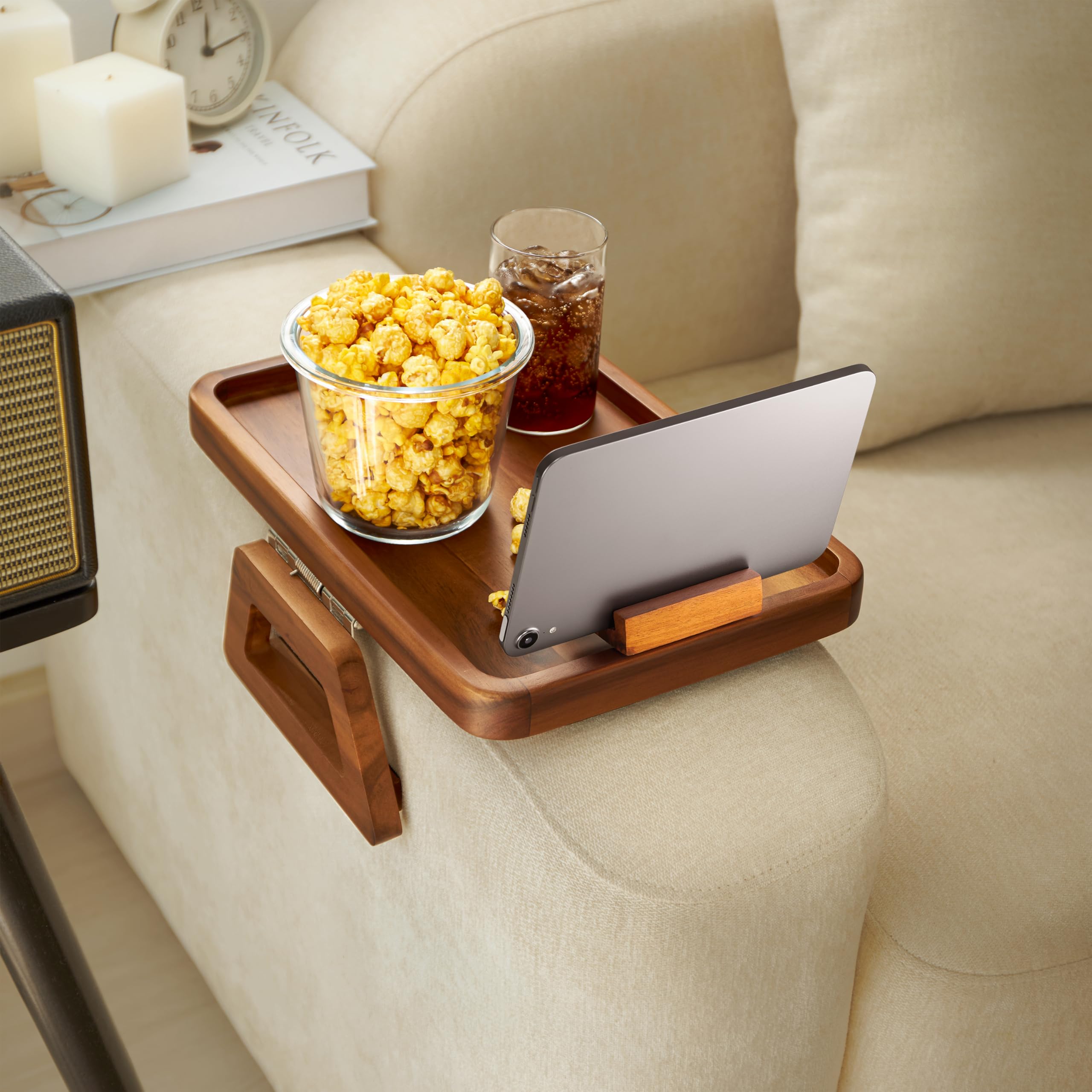 TINAMO folded flat stored under couch for compact storage