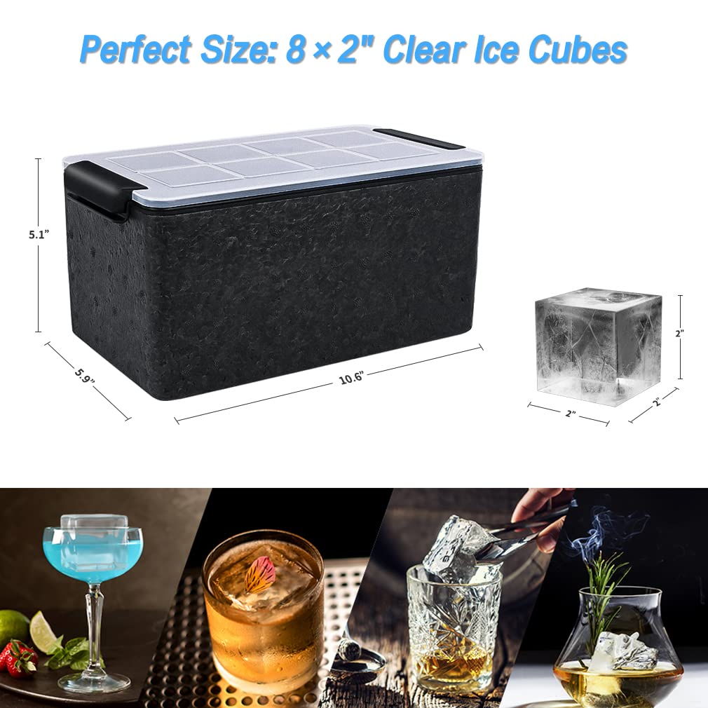TINANA clear ice cube in whiskey glass showcasing slow-melt and presentation benefit