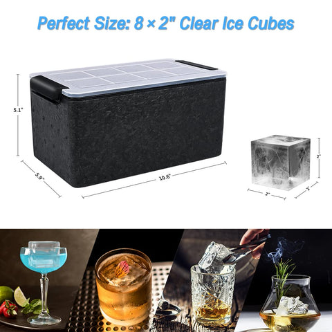 TINANA clear ice cube in whiskey glass showcasing slow-melt and presentation benefit