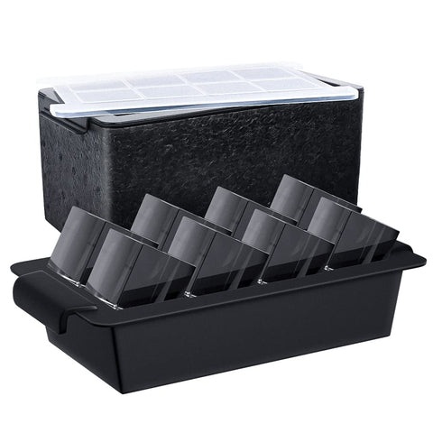 TINANA front view tray with lid showing neat eight-cavity design and clarity benefit