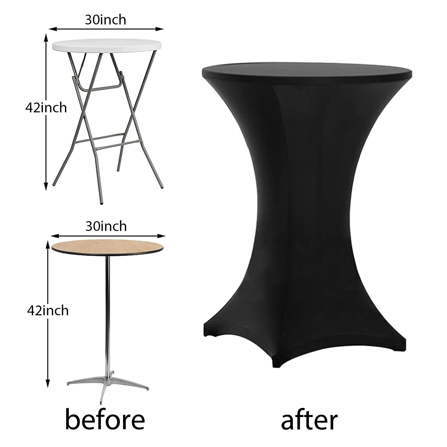 Tina's cover on a folding high-boy table, demonstrates easy, neat installation