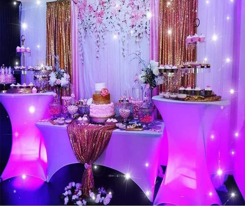 Tina's styled bar event with centerpiece creates a cohesive presentation