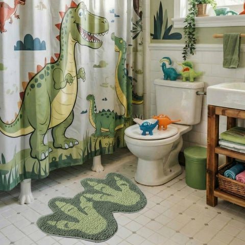 Tinideya bath mat placed by shower showing quick-dry benefit and style