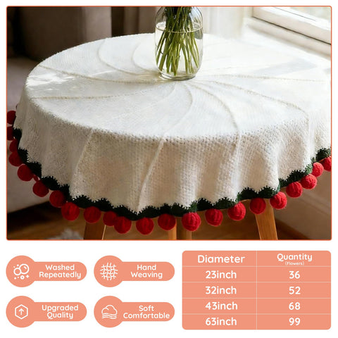 Tinkllicoy open 32-inch throw displaying red crocheted roses and cozy texture