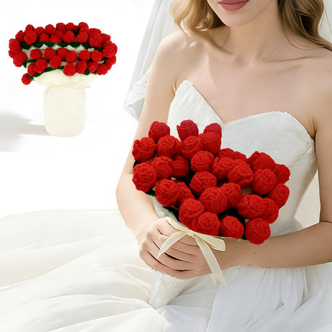 Tinkllicoy rolled bouquet front view showing decorative roses and gifting appeal