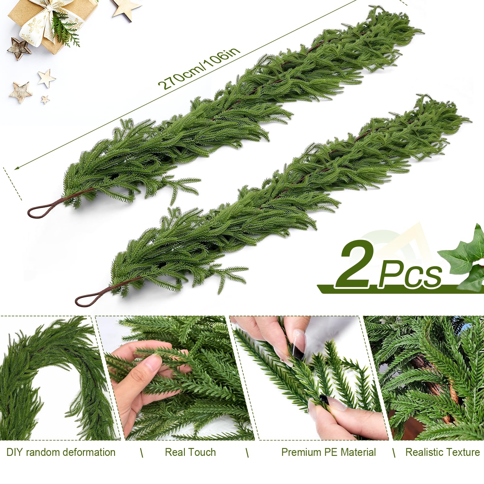 Tinkllicoy garland styled on a mantel adds instant holiday elegance