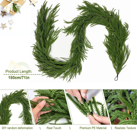 Tinkllicoy garland beside ruler showing 6ft scale for accurate sizing