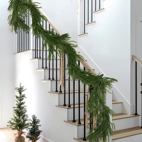 Tinkllicoy garland wired with ornaments illustrating secure decoration support