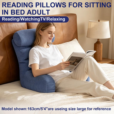 Tinuniyaa in-bed lifestyle shot of reading with better back support