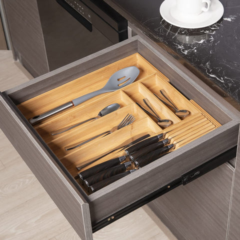 TIOPGHAD tray installed inside a kitchen drawer illustrating clutter-free countertop benefit