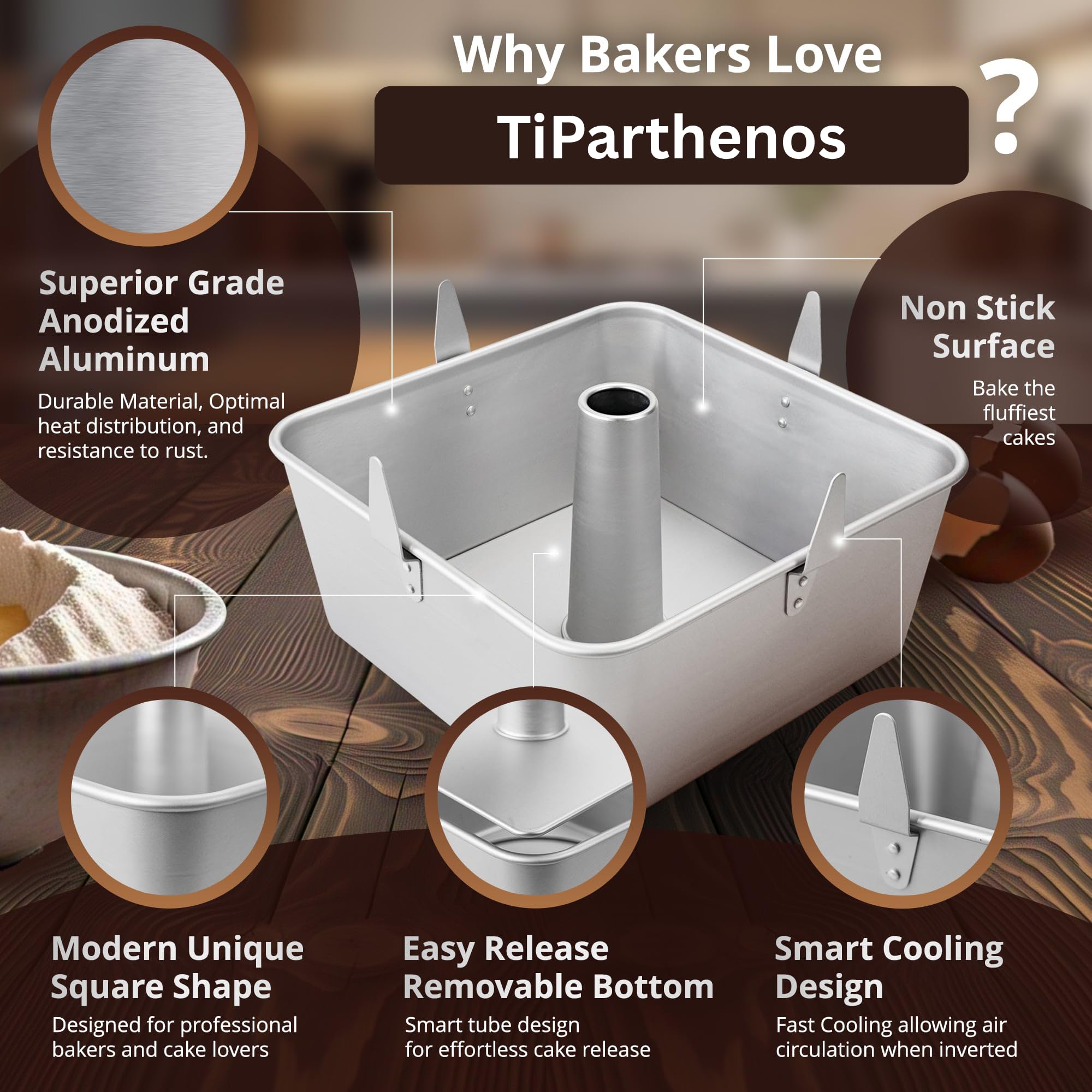 TiParthenos underside view of cooling feet providing stable inverted cooling and height retention